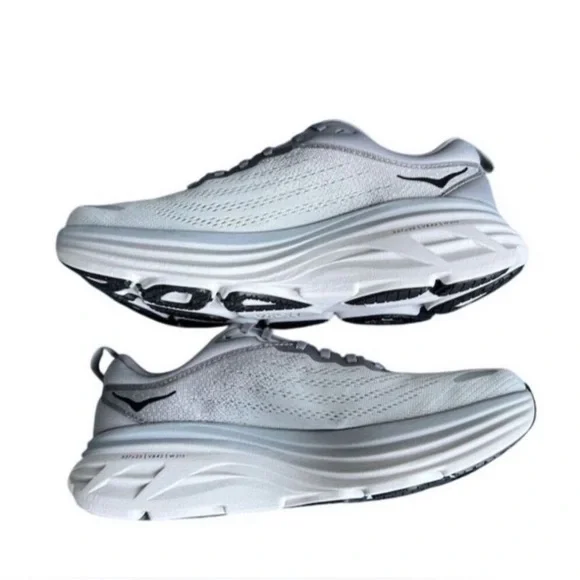 Hoka One One Men’s Bondi 8 in Light Gray Size 10 Athletic Sneakers - Picture 3 of 11